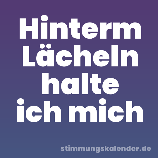 Hinterm Lächeln halte ich mich