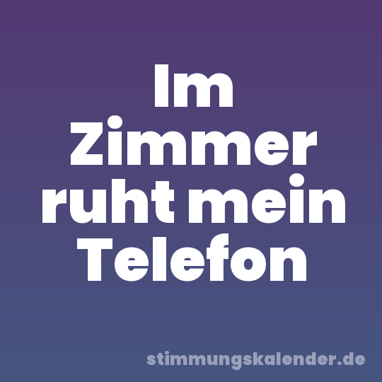 Im Zimmer ruht mein Telefon