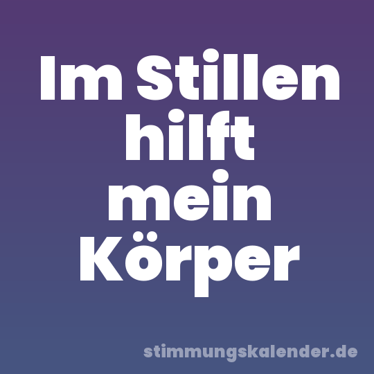 Im Stillen hilft mein Körper