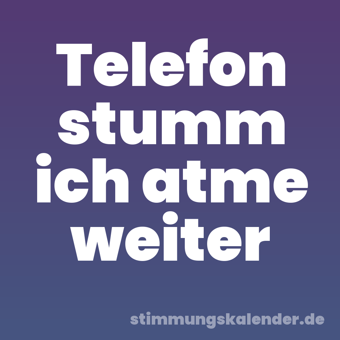 Telefon stumm ich atme weiter