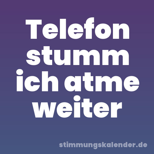 Telefon stumm ich atme weiter