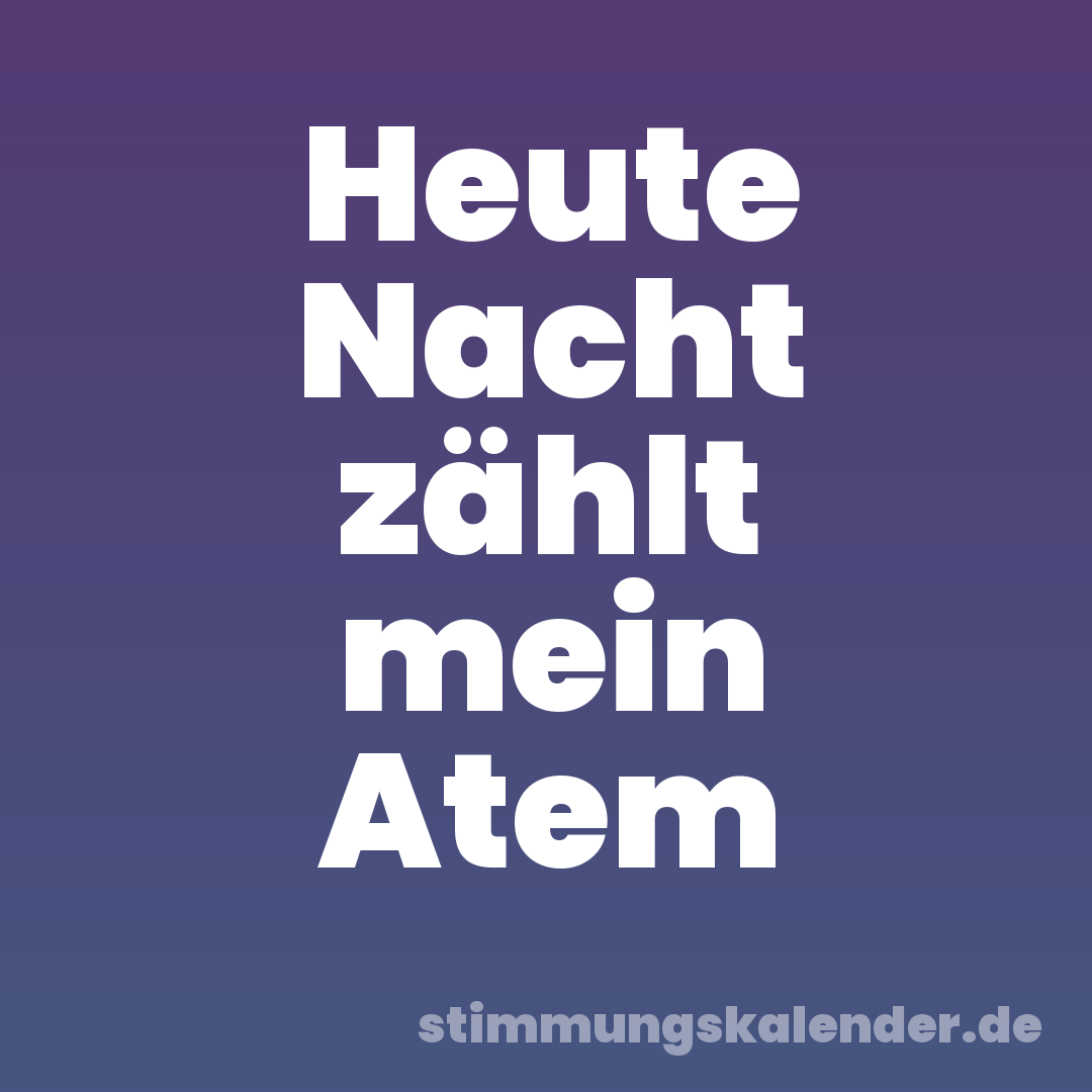 Heute Nacht zählt mein Atem
