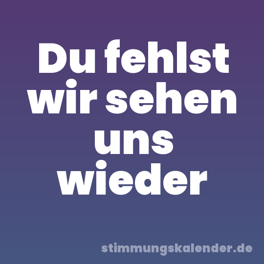 Du fehlst wir sehen uns wieder