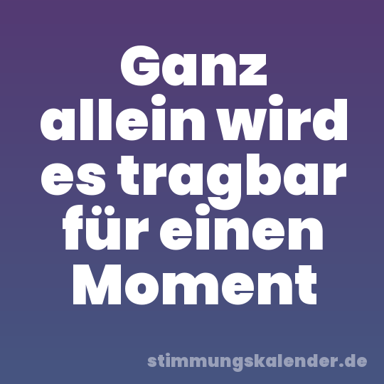 Ganz allein wird es tragbar für einen Moment