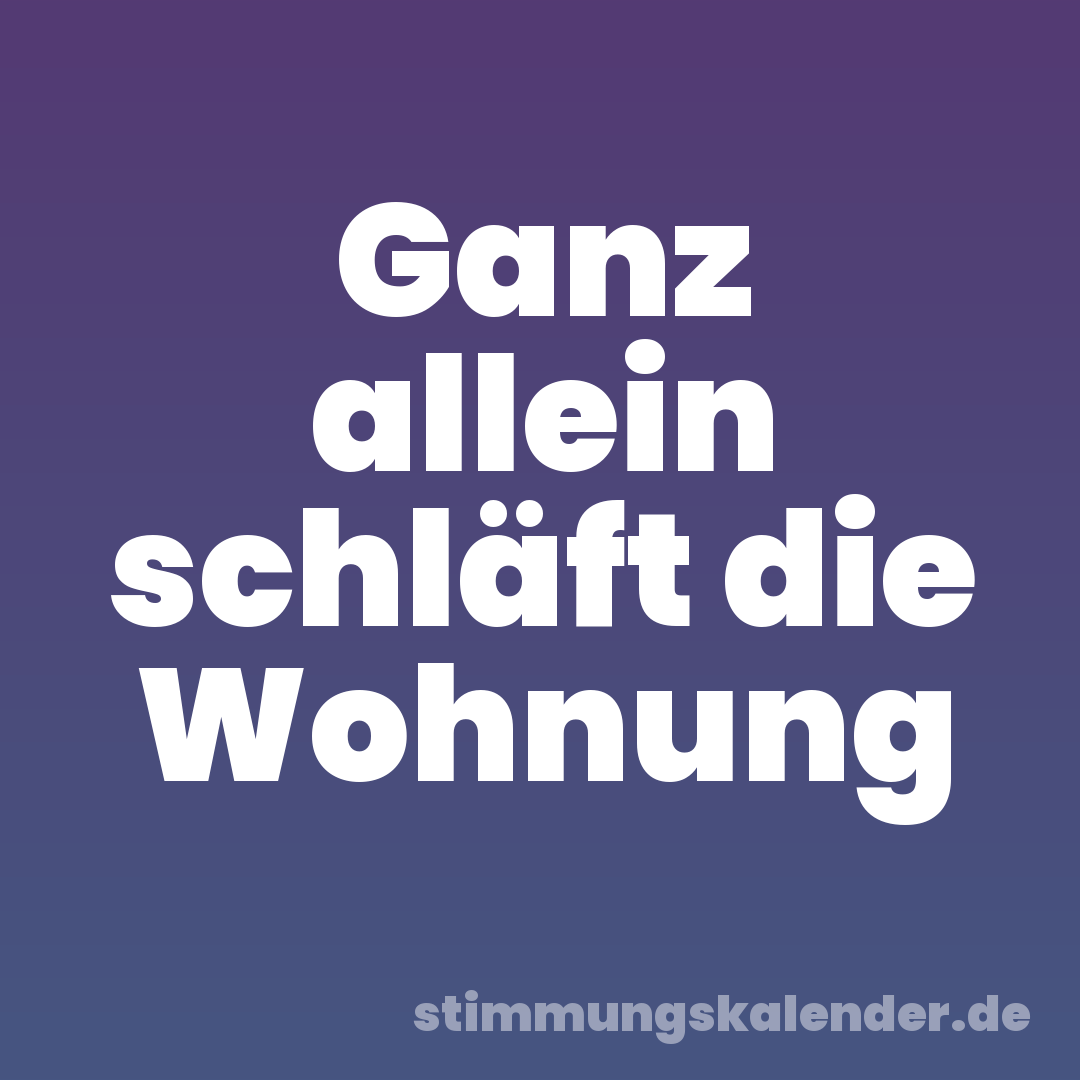 Ganz allein schläft die Wohnung