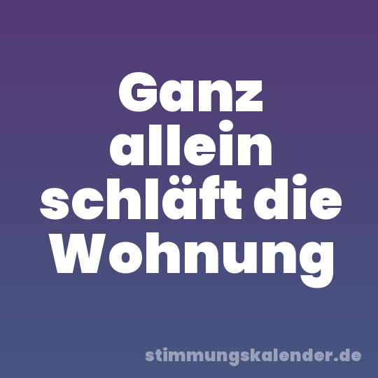 Ganz allein schläft die Wohnung