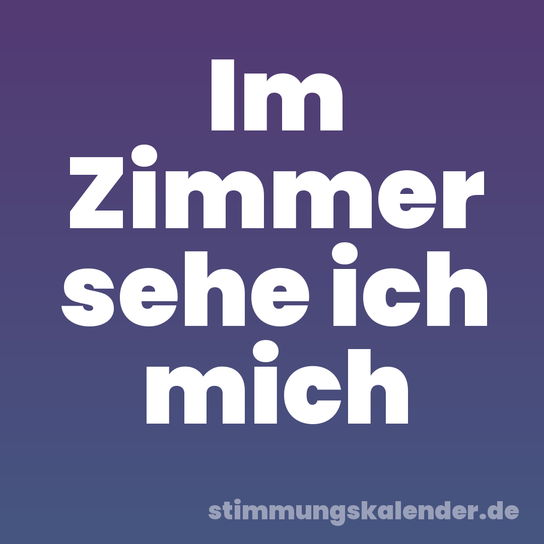 Im Zimmer sehe ich mich