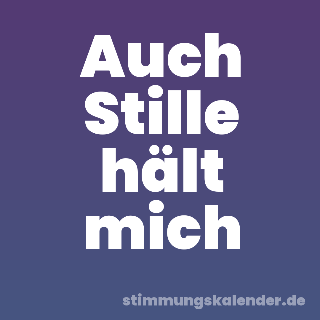 Auch Stille hält mich