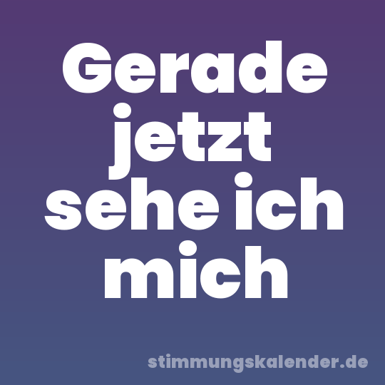 Gerade jetzt sehe ich mich