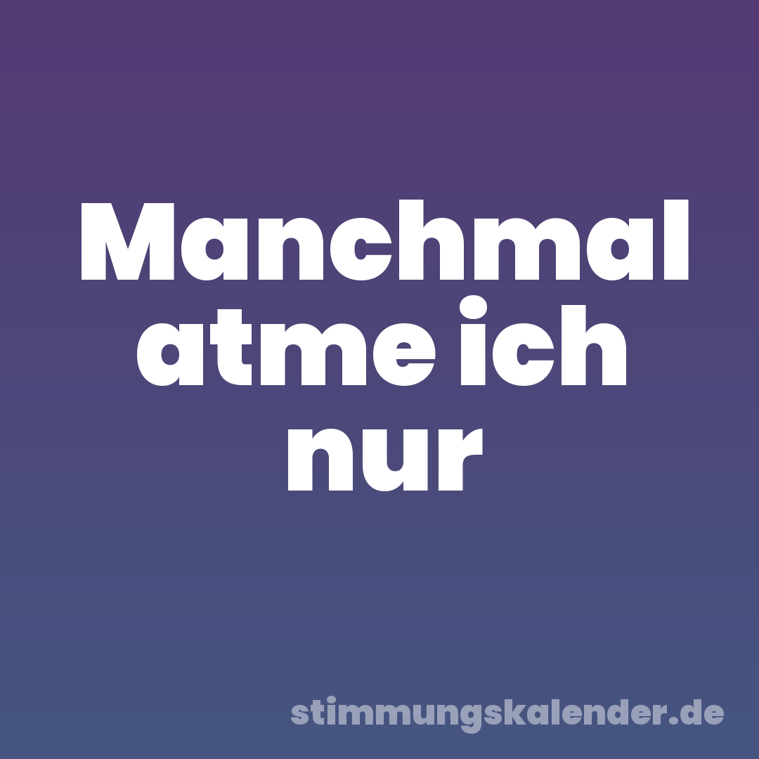 Manchmal atme ich nur