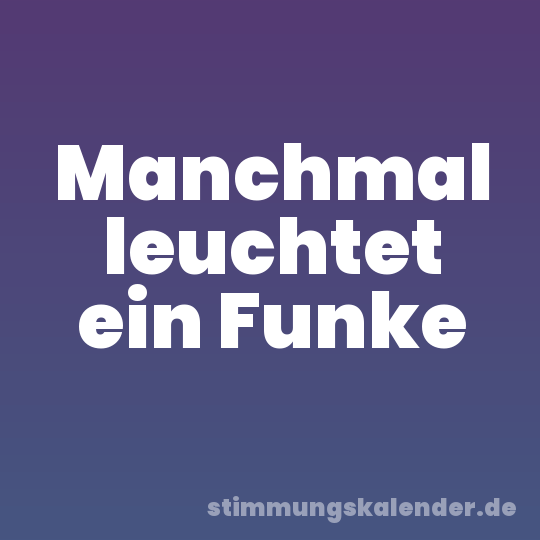 Manchmal leuchtet ein Funke