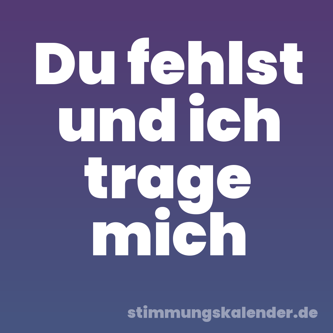 Du fehlst und ich trage mich