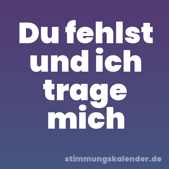 Du fehlst und ich trage mich