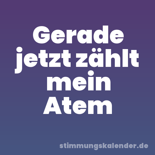 Gerade jetzt zählt mein Atem