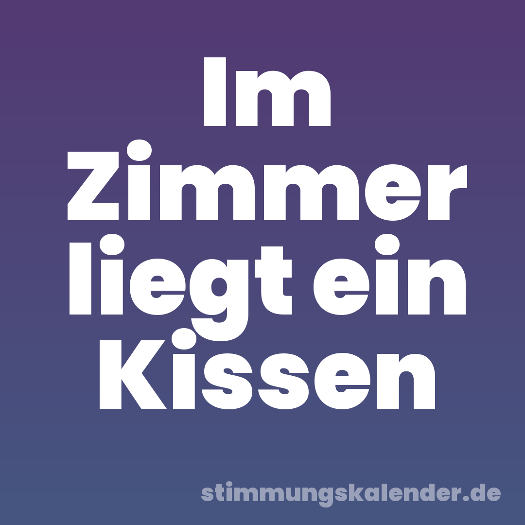 Im Zimmer liegt ein Kissen