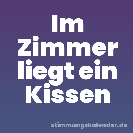 Im Zimmer liegt ein Kissen