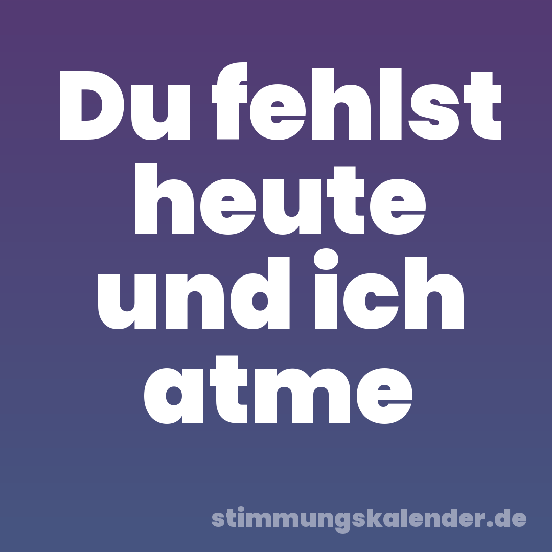 Du fehlst heute und ich atme