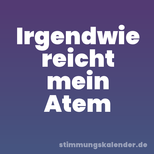 Irgendwie reicht mein Atem