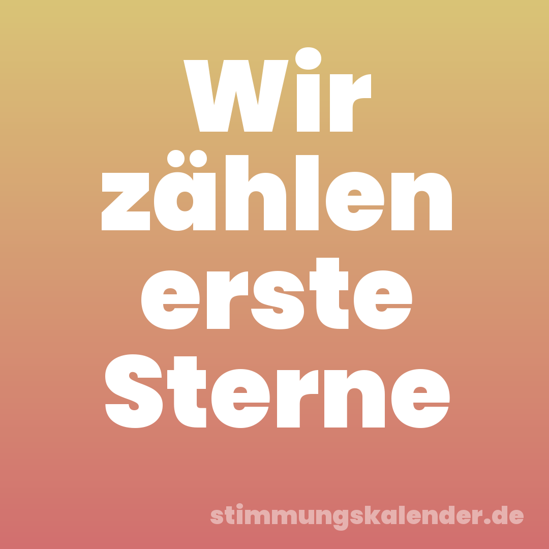 Wir zählen erste Sterne