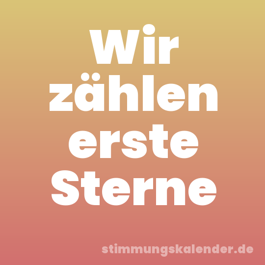 Wir zählen erste Sterne