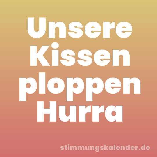 Unsere Kissen ploppen Hurra
