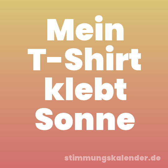 Mein T-Shirt klebt Sonne