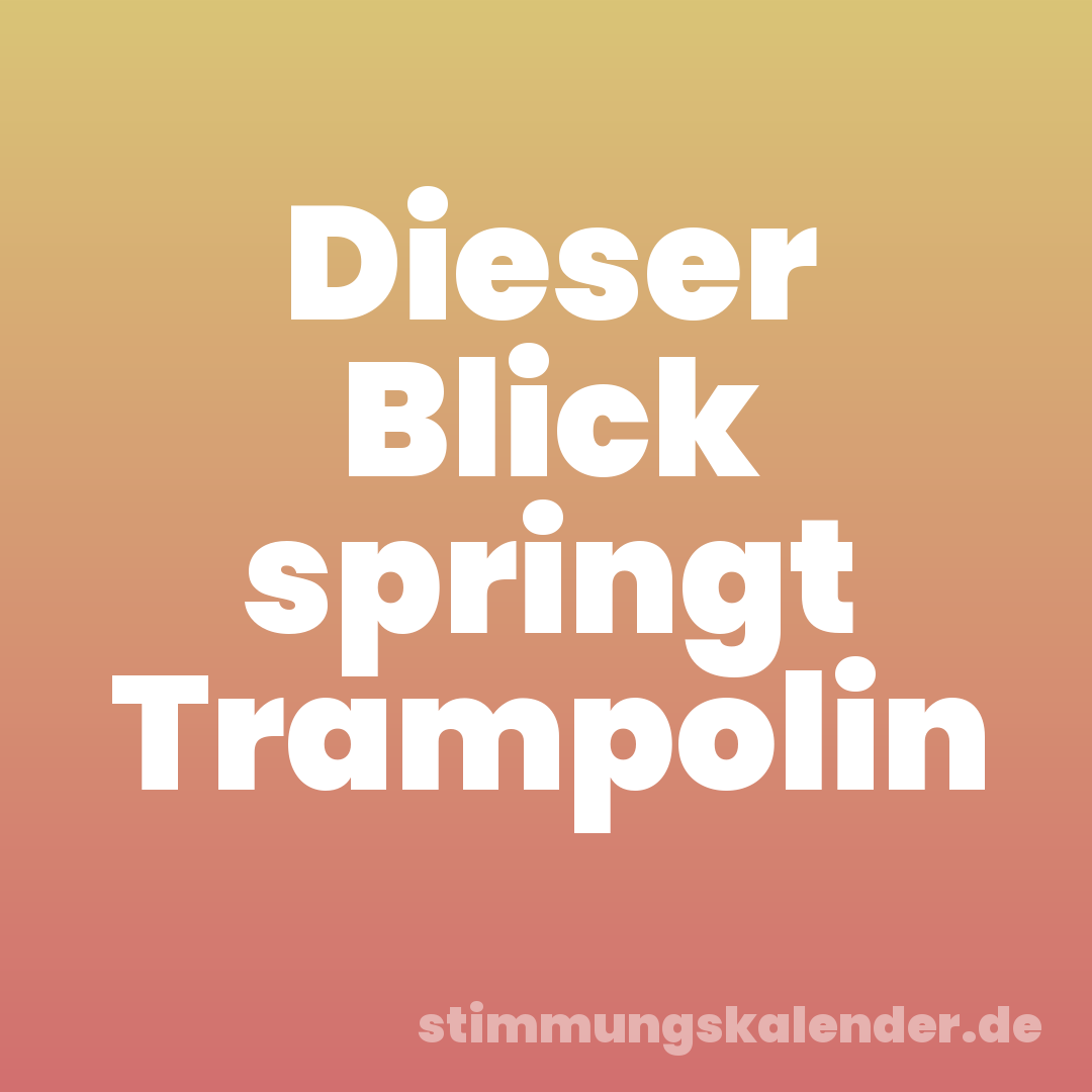 Dieser Blick springt Trampolin