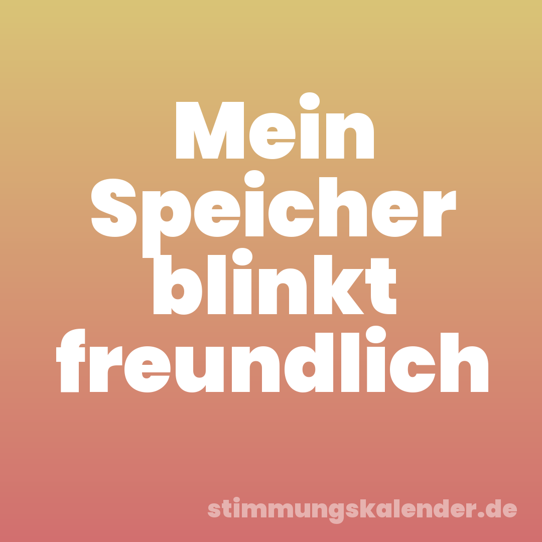 Mein Speicher blinkt freundlich