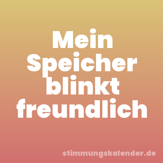 Mein Speicher blinkt freundlich