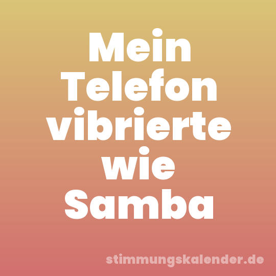 Mein Telefon vibrierte wie Samba