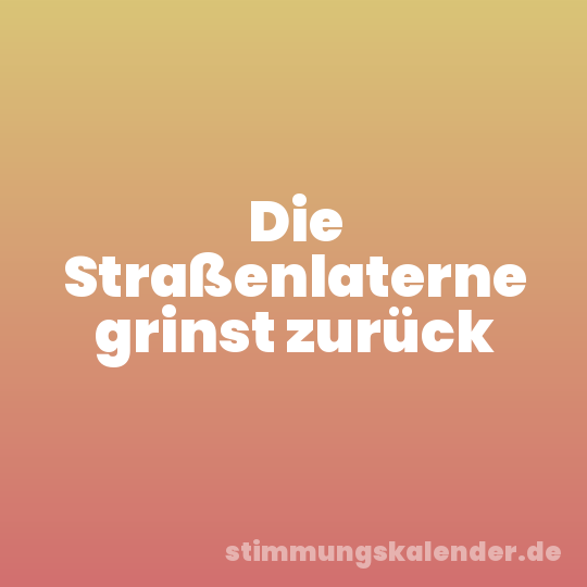 Die Straßenlaterne grinst zurück