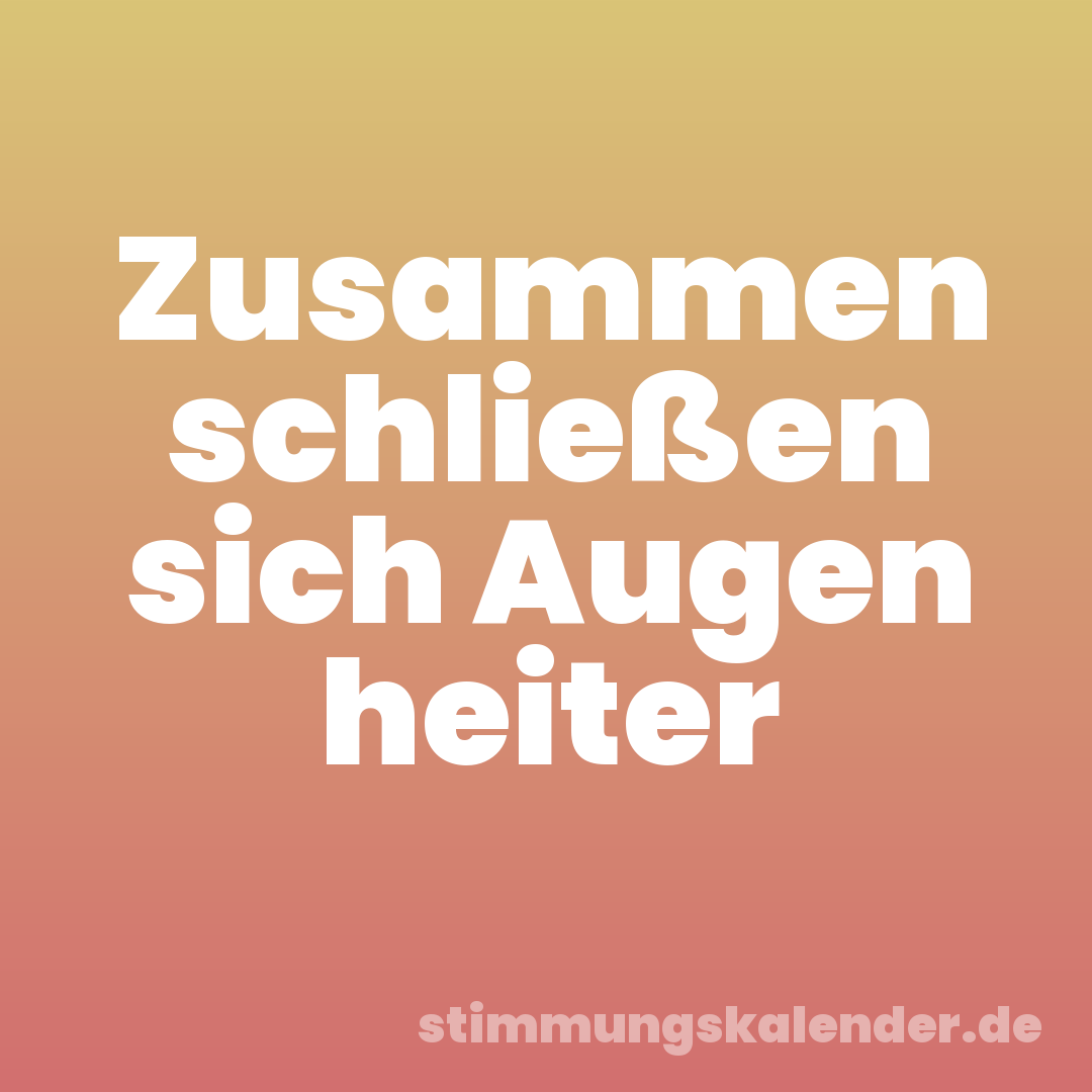 Zusammen schließen sich Augen heiter