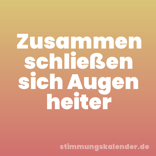 Zusammen schließen sich Augen heiter