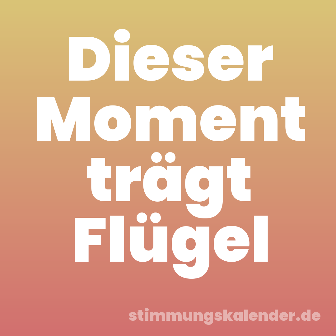 Dieser Moment trägt Flügel
