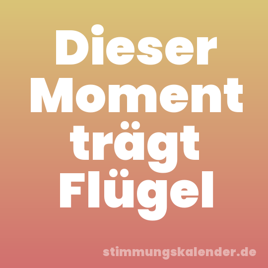 Dieser Moment trägt Flügel
