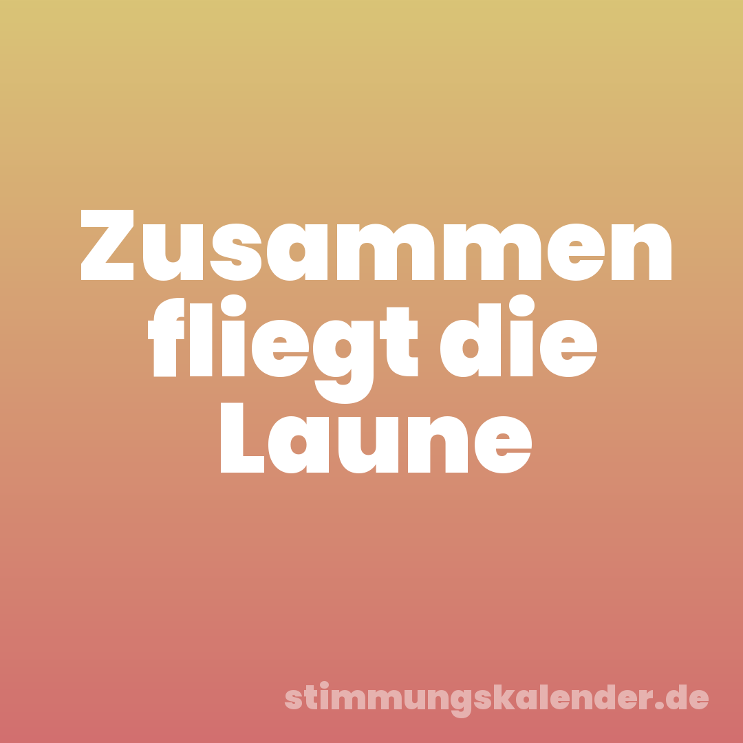 Zusammen fliegt die Laune