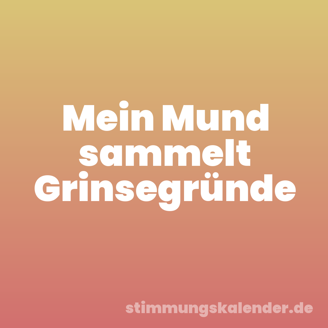 Mein Mund sammelt Grinsegründe