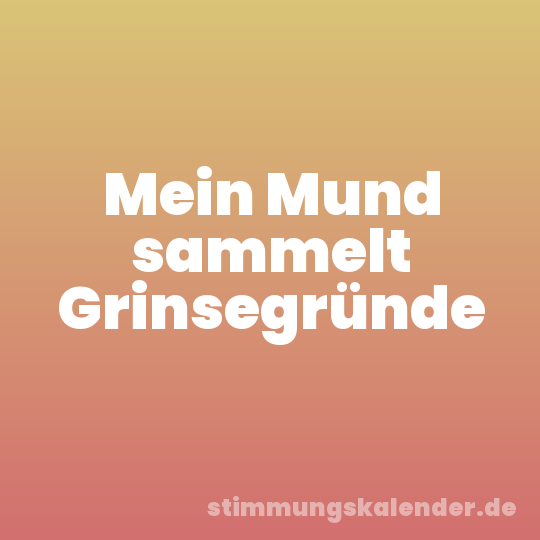 Mein Mund sammelt Grinsegründe