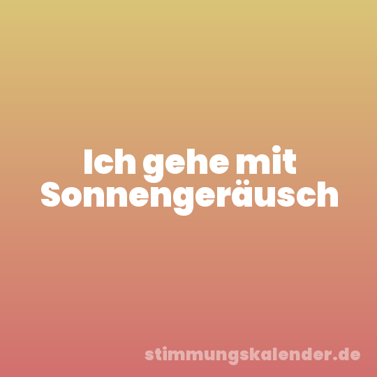 Ich gehe mit Sonnengeräusch