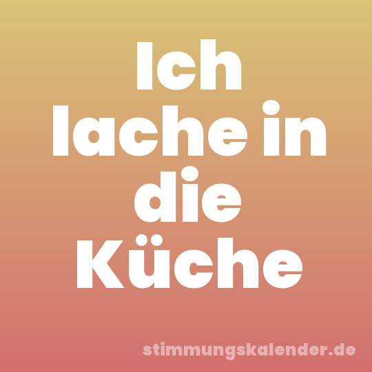 Ich lache in die Küche