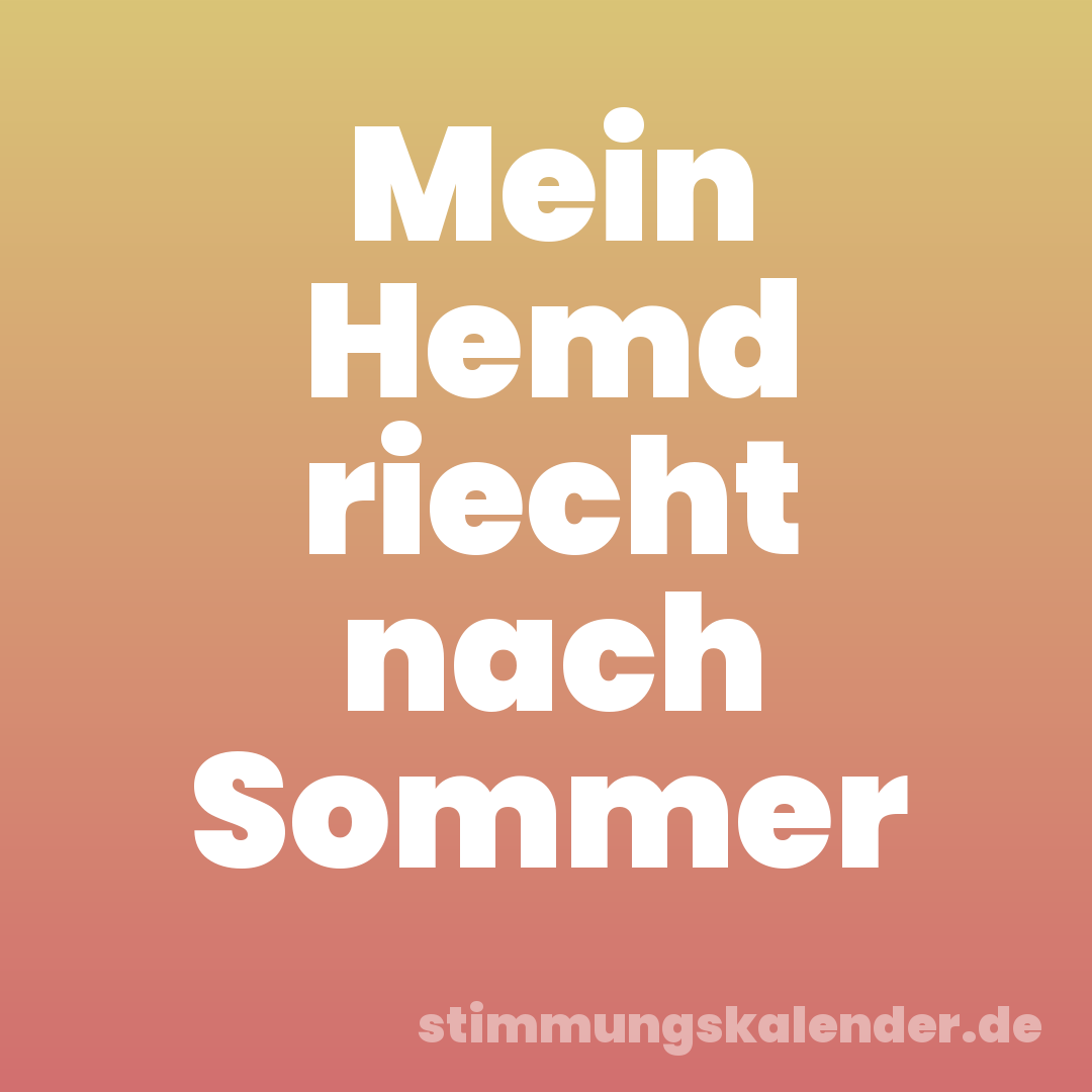 Mein Hemd riecht nach Sommer