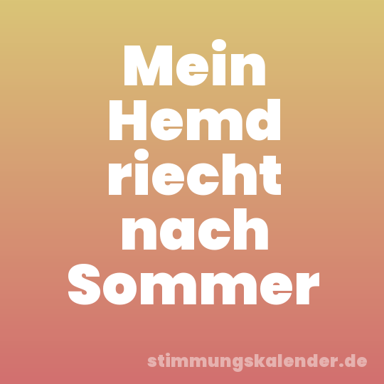 Mein Hemd riecht nach Sommer