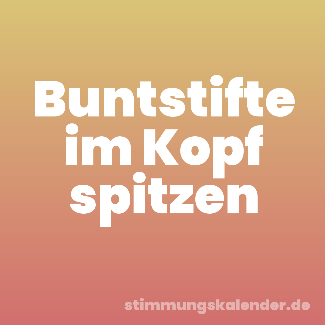 Buntstifte im Kopf spitzen
