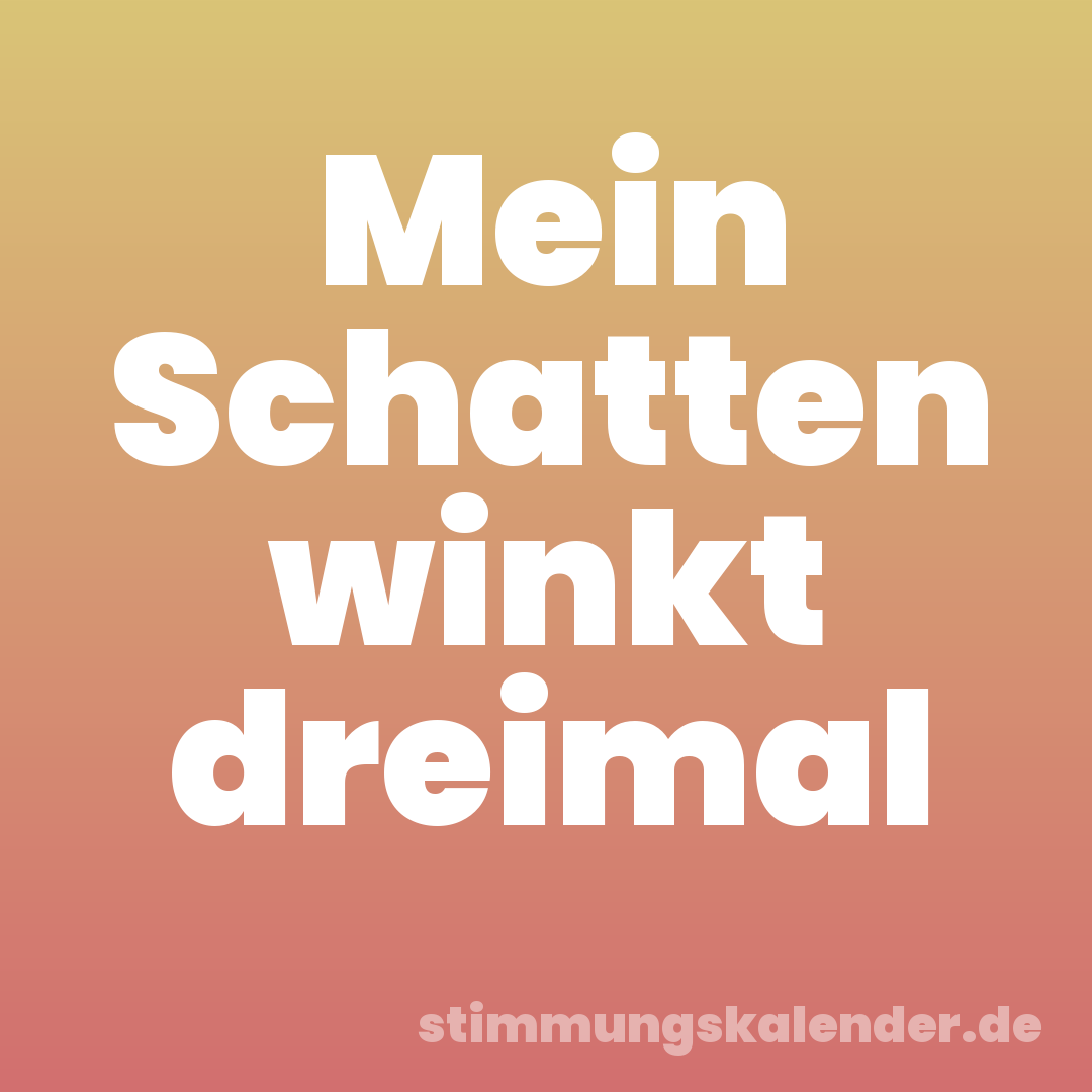 Mein Schatten winkt dreimal