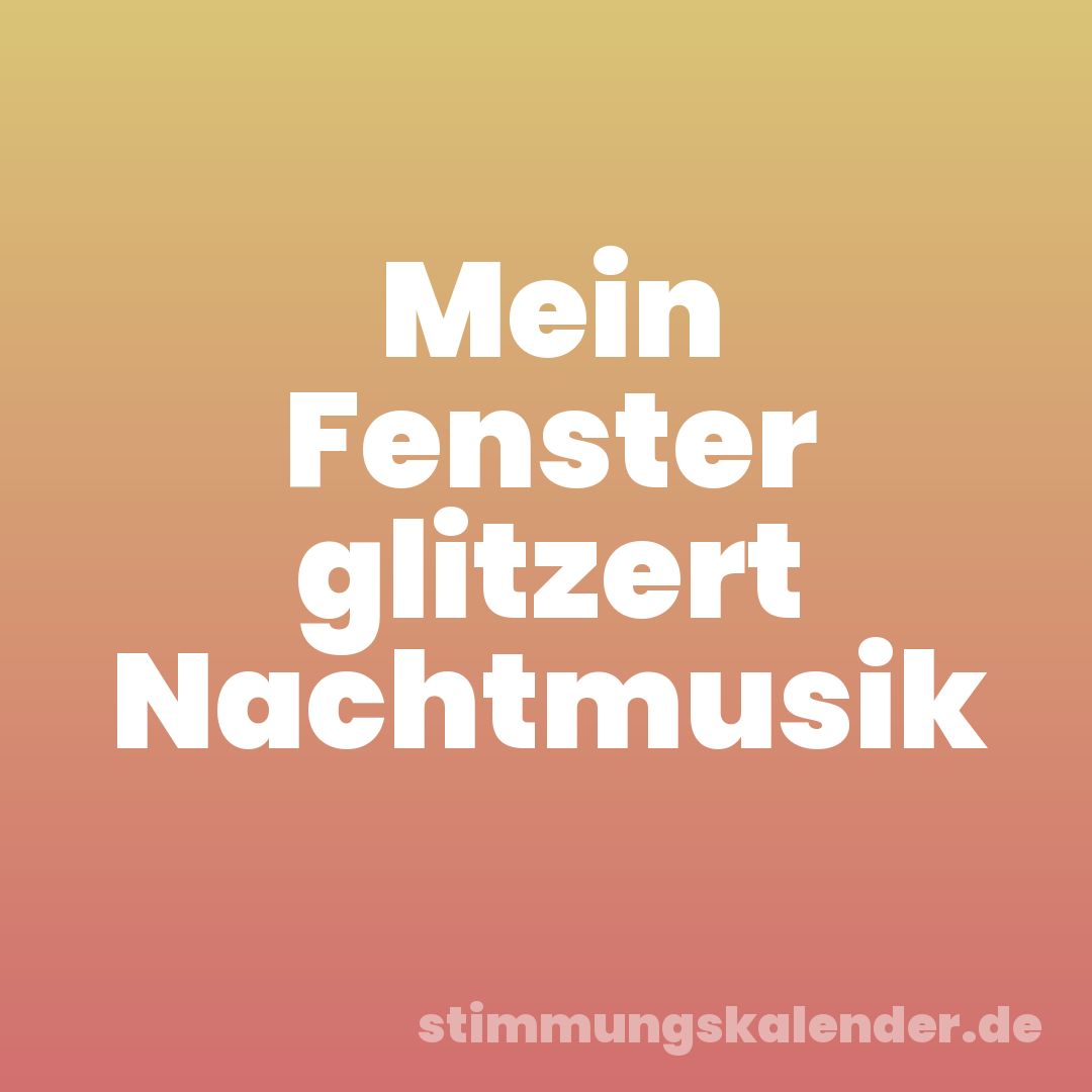 Mein Fenster glitzert Nachtmusik
