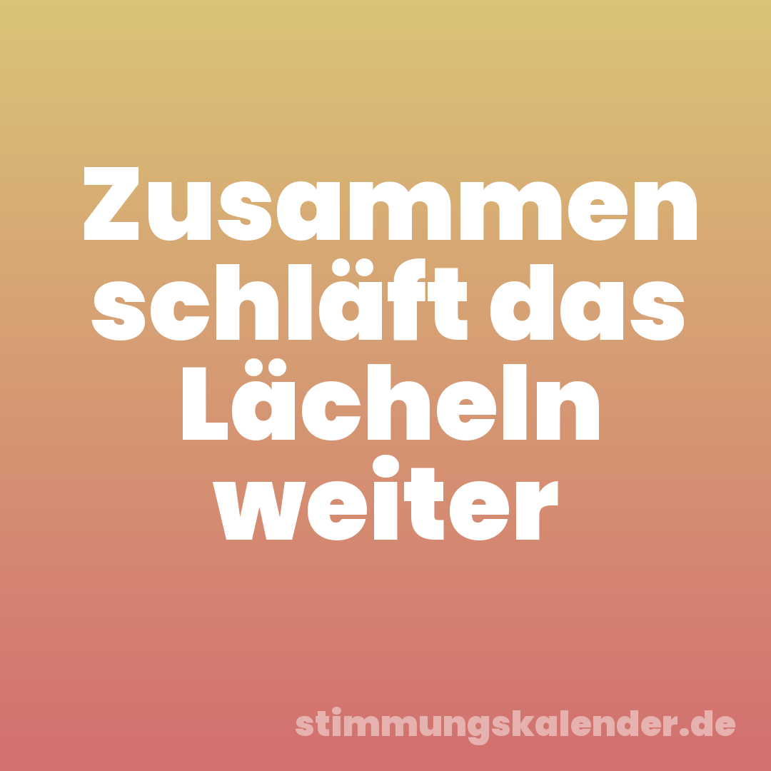 Zusammen schläft das Lächeln weiter