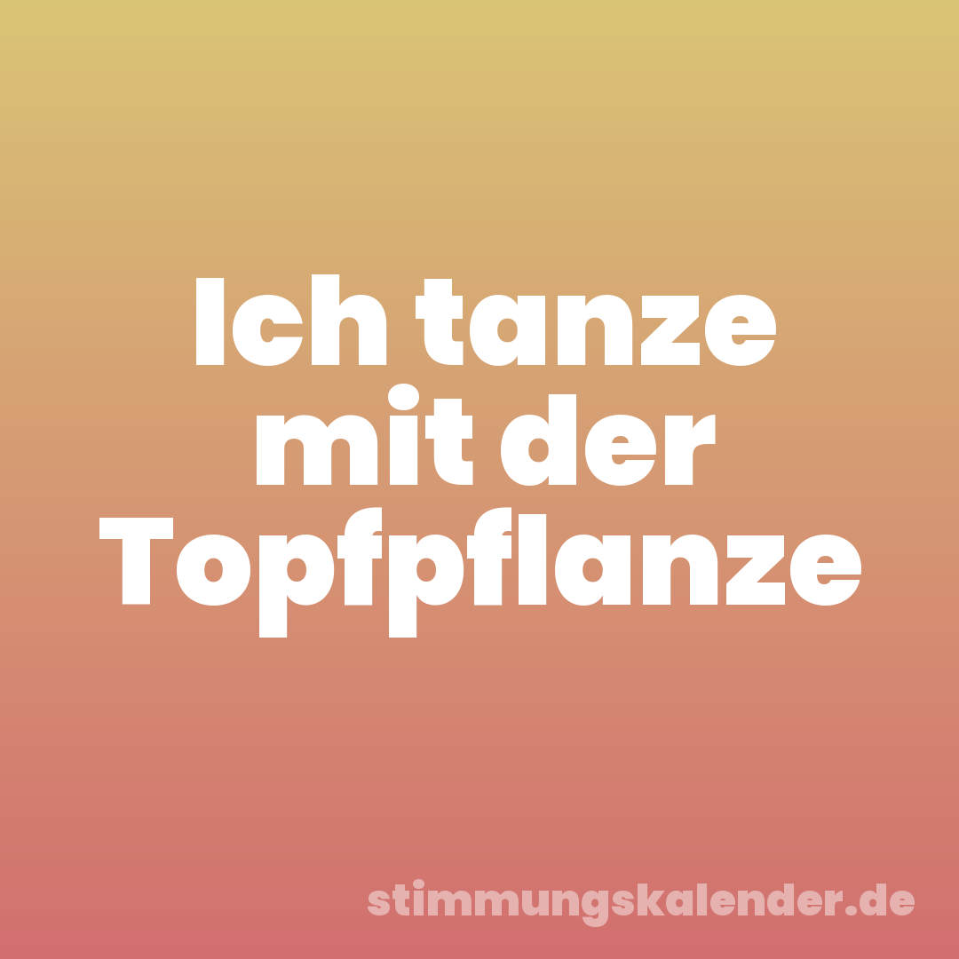 Ich tanze mit der Topfpflanze