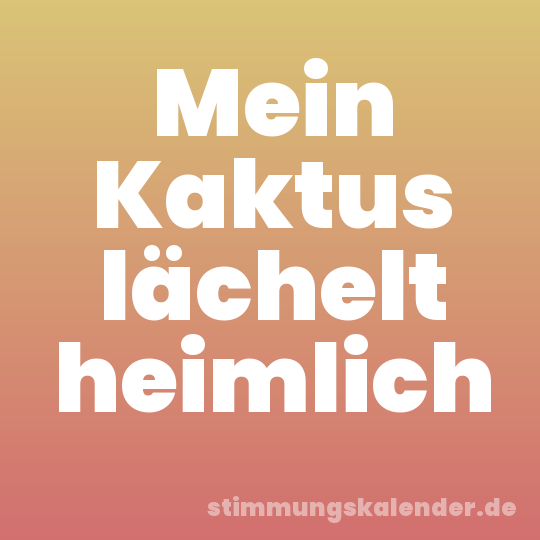 Mein Kaktus lächelt heimlich