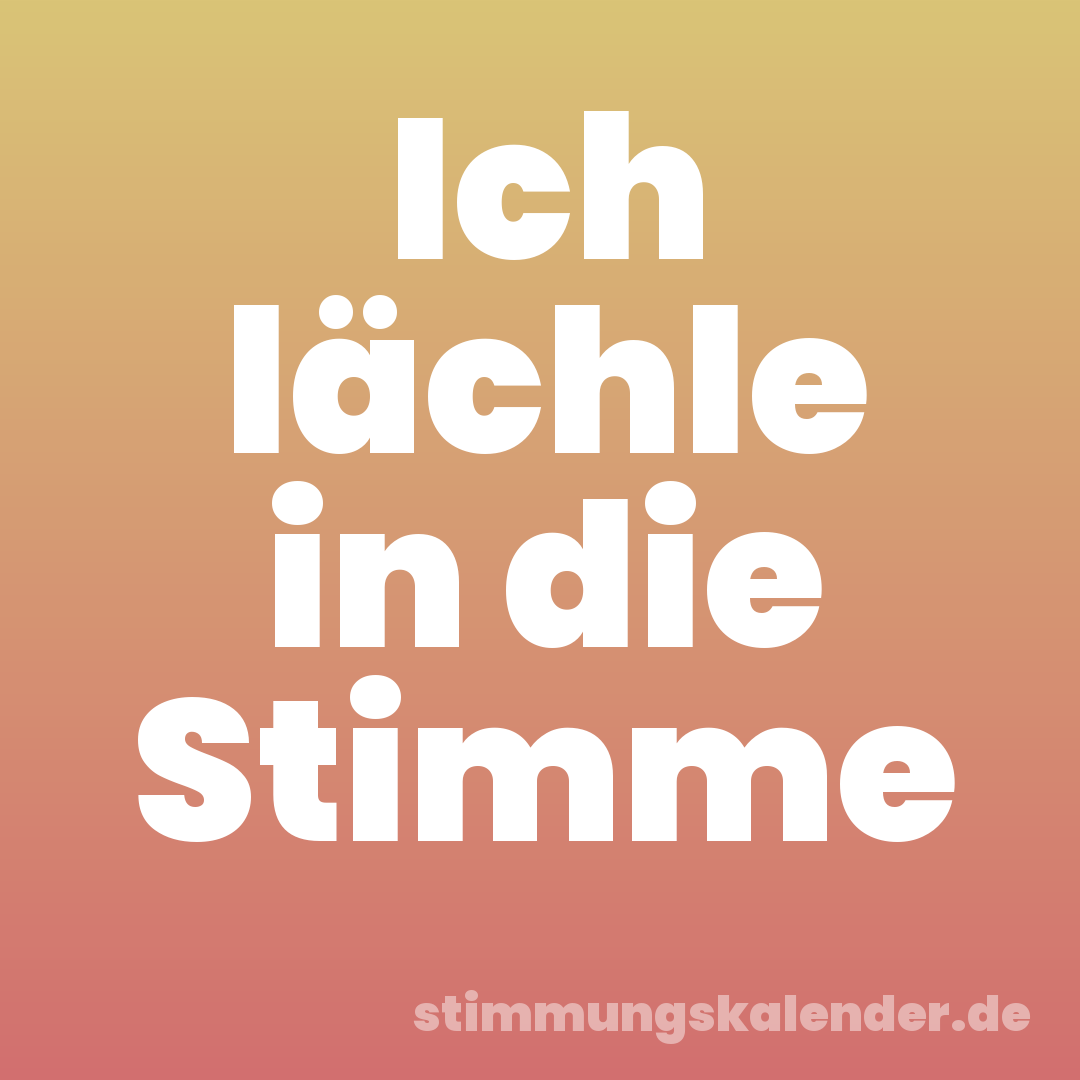 Ich lächle in die Stimme
