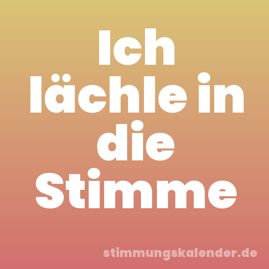Ich lächle in die Stimme